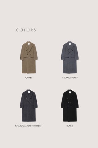 UNISEX TAILORED DOUBLE-BREASTED CASHMERE COAT BLACK