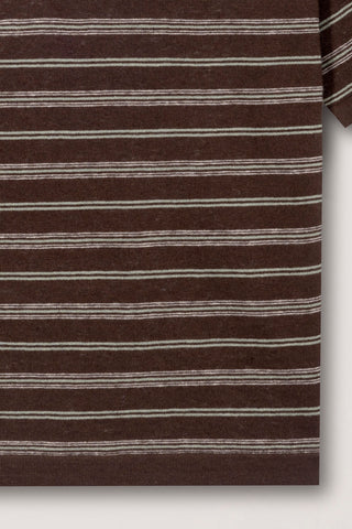 UNISEX STRIPED POLO KNIT BROWN MINT