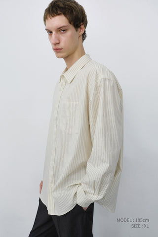 UNISEX INFORMAL SHIRT IVORY STRIPE