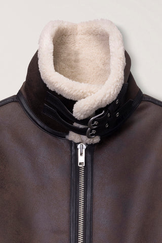 UNISEX B-3 SHEARLING JACKET DARK BROWN