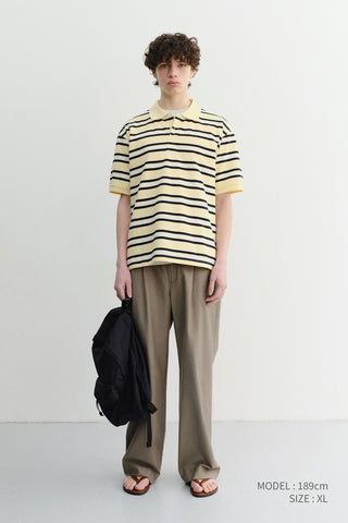 UNISEX STRIPED POLO SHIRT LEMON