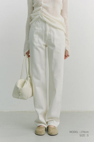 ESSENTIAL STRAIGHT FULL LENGTH JEANS OFF WHITE