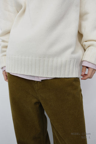 UNISEX CHUNKY ROLL NECK SWEATER IVORY