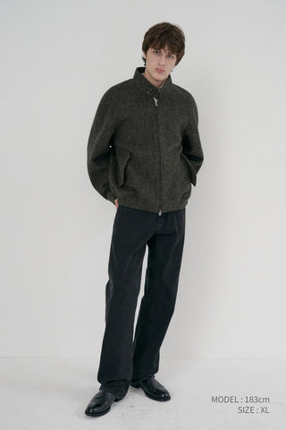 UNISEX HARRINGTON WOOL BLOUSON BROWN