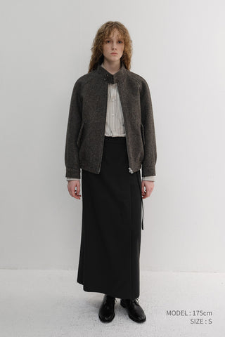 UNISEX HARRINGTON WOOL BLOUSON BROWN