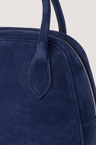 SUEDE BOSTON TOTE BAG NAVY