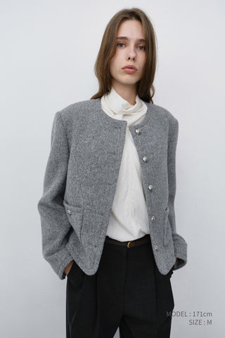 CLASSIC TWEED JACKET MELANGE GREY