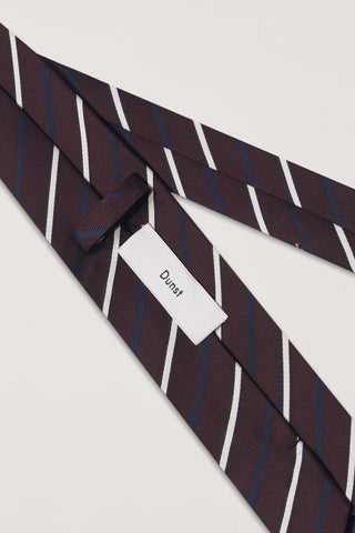 STRIPED TIE BURGUNDY