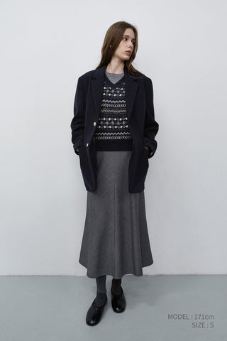 FLUID LONG SKIRT MELANGE GREY