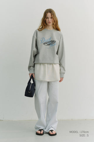 UNISEX VINYL SWEATSHIRT MELANGE GREY