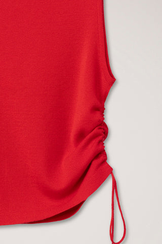 LAYERING KNIT TOP RED