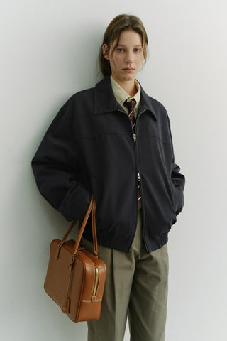 UNISEX COLLARED BLOUSON JACKET NAVY