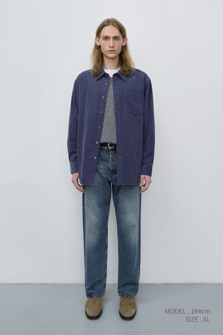 UNISEX CORDUROY SHIRT WASHED BLUE