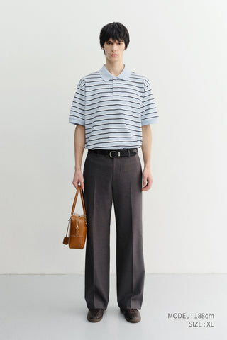UNISEX STRIPED POLO SHIRT SOFT BLUE