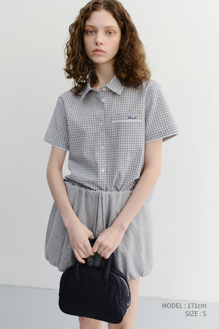 LACED CHECKED SHIRT BLUE CHECK