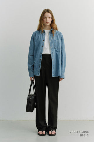 STRAIGHT SLACKS BLACK