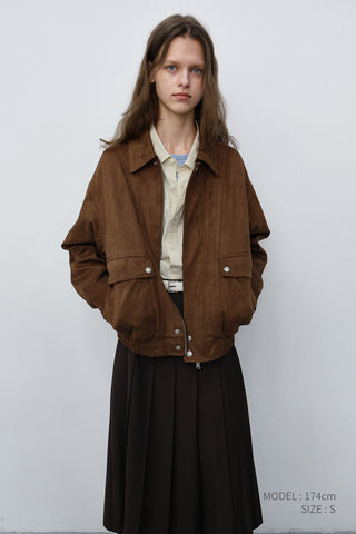 PLEATS LONG SKIRT BROWN