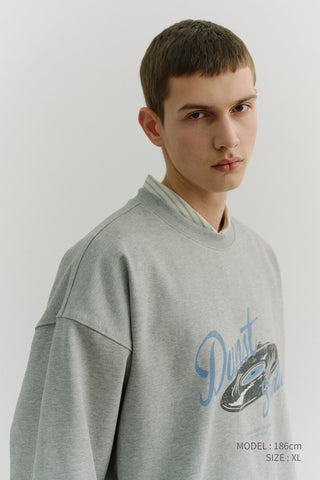 UNISEX VINYL SWEATSHIRT MELANGE GREY