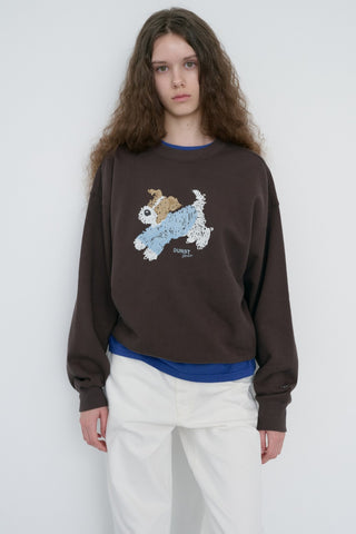 UNISEX PUPPY SWEATSHIRT BROWN