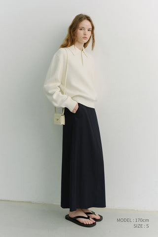 UNISEX CASHMERE COLLARED SWEATER IVORY