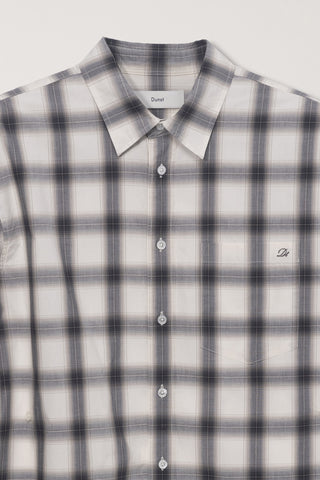 UNISEX 2-WAY OVERSIZED CHECKED SHIRT BLACK OMBRE CHECK