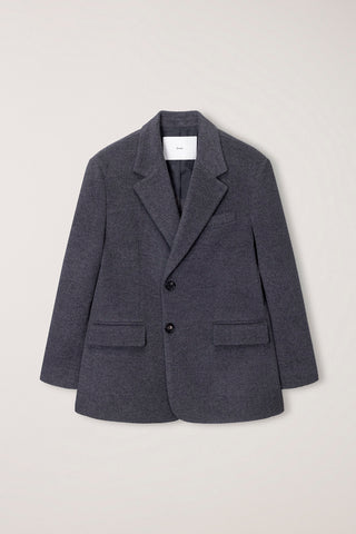 UNISEX LAYERED CASHMERE BLAZER CHARCOAL GREY