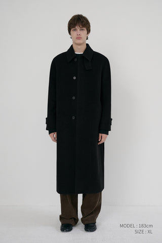 UNISEX BELTED CASHMERE MAC COAT BLACK