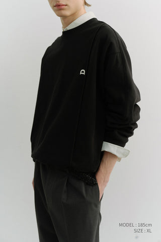 UNISEX DUNST LOGO CREASE SWEATSHIRT BLACK