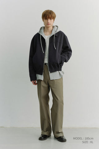 UNISEX CLASSIC HOODED SHIRT CREAM CHECK