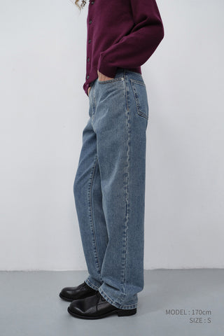 ESSENTIAL STRAIGHT FULL LENGTH JEANS CLASSIC BLUE