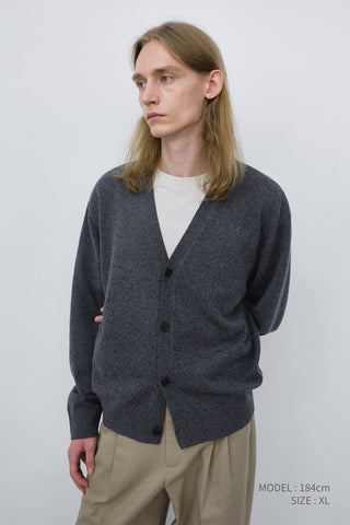 UNISEX V-NECK CARDIGAN MELANGE GREY