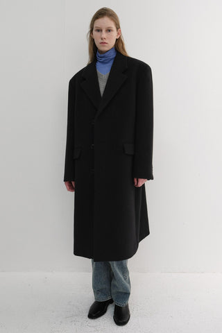 UNISEX BOXY TAILORED COAT BLACK