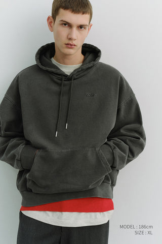 UNISEX GARMENT DYED HOODIE BLACK