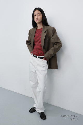 ESSENTIAL 2 BUTTON WOOL BLAZER MOCHA BROWN