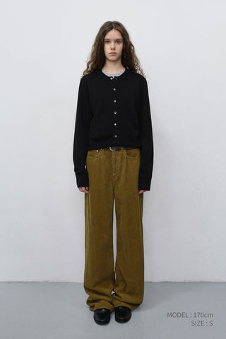 UNISEX CREWNECK KNIT CARDIGAN BLACK