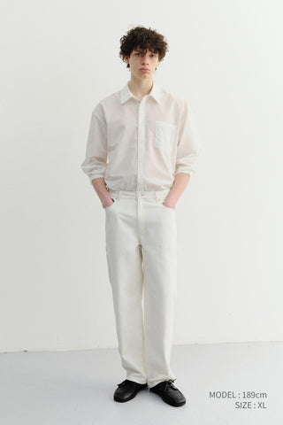 UNISEX SUMMER BREEZE STRIPED OVERSHIRT WHITE