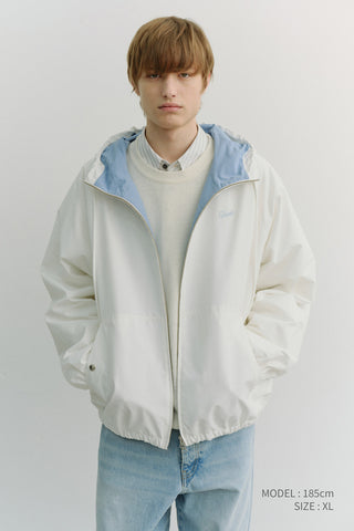 UNISEX LOGO WINDBREAKER WHITE SOFT BLUE