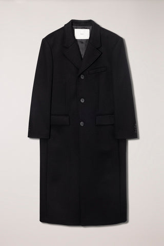 UNISEX 2-WAY 3 BUTTON CASHMERE COAT BLACK