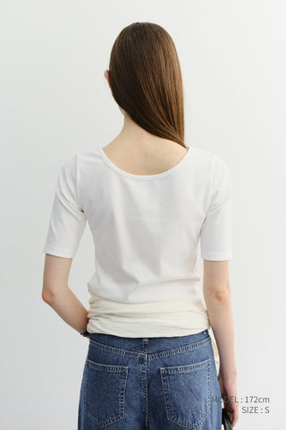 ESSENTIAL BOAT NECK T-SHIRT OFF WHITE
