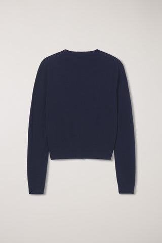 ESSENTIAL CREWNECK KNIT CARDIGAN DARK NAVY