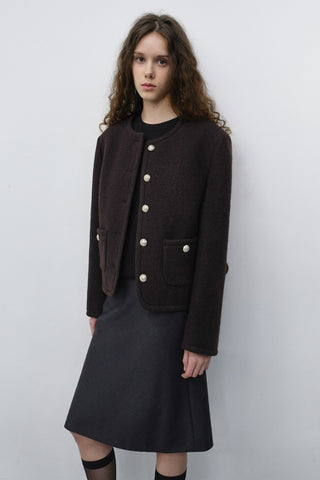 CLASSIC TWEED JACKET BROWN