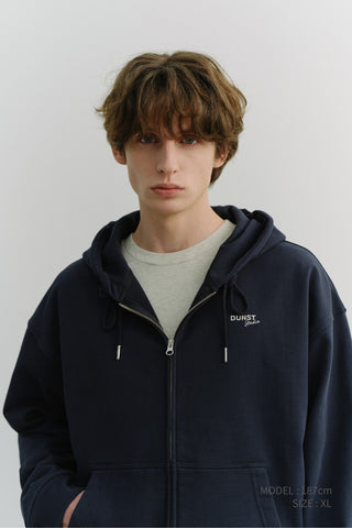 UNISEX CROPPED ZIP-UP HOODIE NAVY