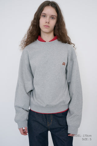 UNISEX DUNST LOGO CREASE SWEATSHIRT MELANGE GREY