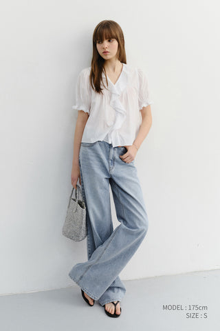 RUFFLE BLOUSE WHITE