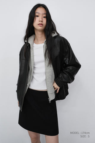 UNISEX HOODED KNIT CARDIGAN LIGHT MELANGE GREY