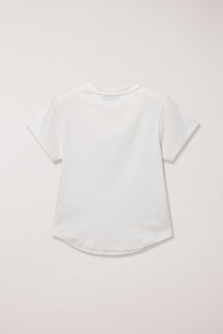 CURVED HEM SLIM TOP WHITE