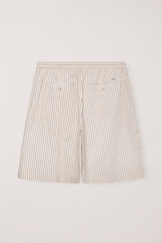 UNISEX PAJAMA BERMUDA SHORTS BEIGE STRIPE