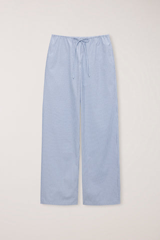 PAJAMA STRING PANTS SOFT BLUE CHECK