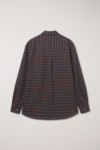 UNISEX CHECKED FLANNEL SHIRT BRICK