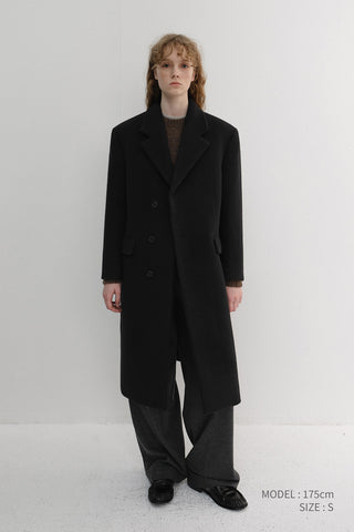 UNISEX BOXY TAILORED COAT BLACK